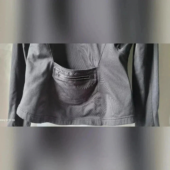 Athleta Grey Workout Athletic Zip Hoodie Jacket With Back Pocket Size Medium - Picture 10 of 16